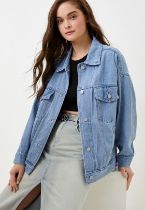 Куртка джинсовая TrendyAngel. Цвет: голубой