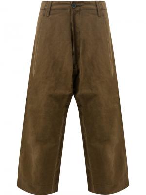 Укороченные широкие брюки Ziggy Chen. Цвет: коричневый