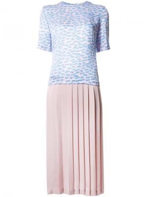 Плиссированное платье-юбка Julien David. Цвет: розовый и фиолетовый