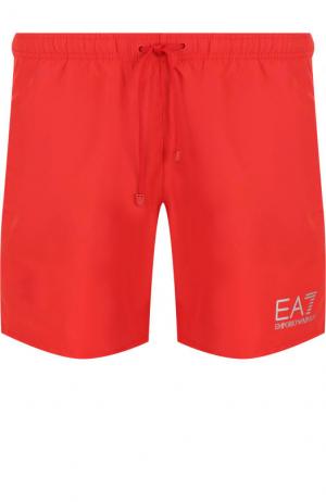 Плавки-шорты с карманами Emporio Armani. Цвет: красный