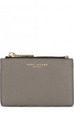 Кожаный футляр для кредитных карт с логотипом бренда Marc Jacobs. Цвет: серый
