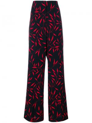 Расклешенные брюки с растительным принтом Dvf Diane Von Furstenberg. Цвет: чёрный