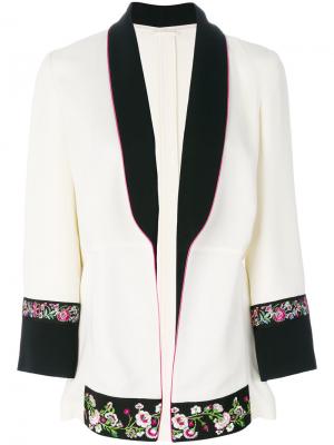 Пиджак с цветочной вышивкой Etro. Цвет: белый