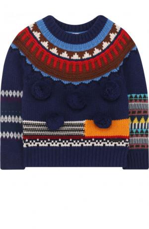 Пуловер из шерсти и кашемира с помпонами Burberry. Цвет: разноцветный