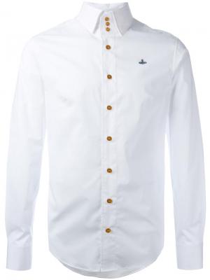 Рубашка с вышивкой логотипа Vivienne Westwood Man. Цвет: белый