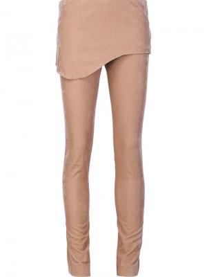 Бархатные брюки с накладной панелью Vivienne Westwood Red Label. Цвет: коричневый