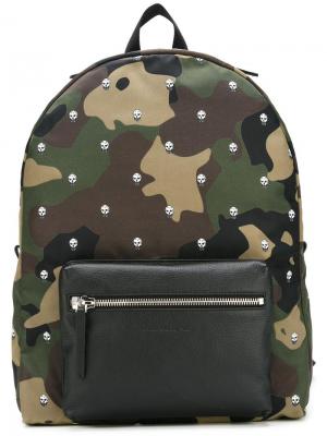 Камуфляжный рюкзак с черепами Alexander McQueen. Цвет: зелёный