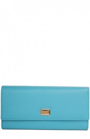 Кожаный кошелек с тиснением Dauphine Dolce & Gabbana. Цвет: голубой