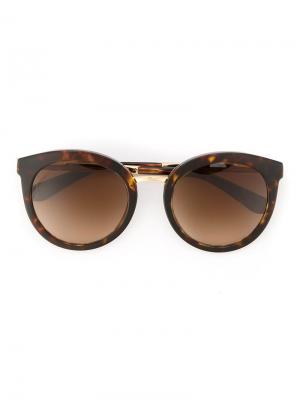 Солнцезащитные очки в круглой оправе Dolce & Gabbana Eyewear. Цвет: коричневый