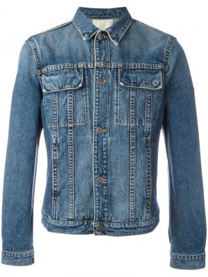 Джинсовая куртка с карманами клапанами Helmut Lang. Цвет: синий