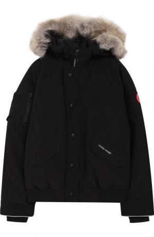 Пуховая куртка Rundle с меховой отделкой на капюшоне Canada Goose. Цвет: черный