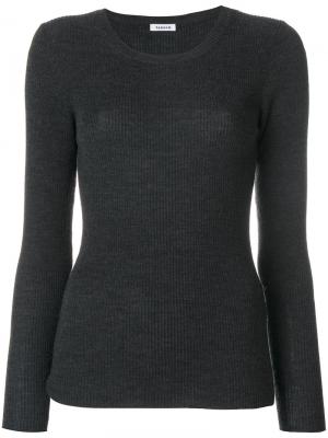 Вязаный свитер с ребристой фактурой P.A.R.O.S.H.. Цвет: серый
