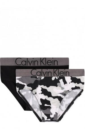 Комплект из двух хлопковых брифов с широкой резинкой Calvin Klein Underwear. Цвет: черный