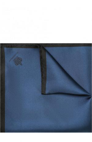 Шелковый платок с контрастным кантом Dolce & Gabbana. Цвет: бирюзовый
