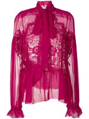 Полупрозрачная блузка Givenchy. Цвет: розовый и фиолетовый
