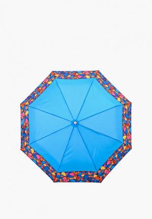 Зонт складной Fabretti. Цвет: голубой
