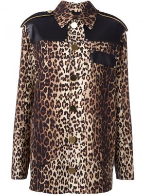 Куртка с леопардовым принтом Givenchy. Цвет: коричневый