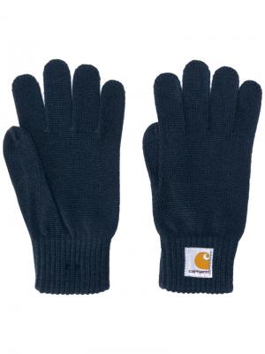 Классические перчатки Carhartt. Цвет: синий