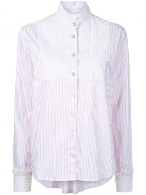 Полосатая рубашка с воротником-стойкой Macgraw. Цвет: розовый и фиолетовый