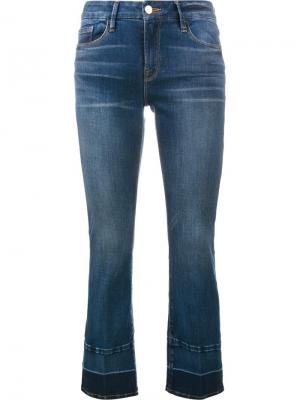 Укороченные джинсы с контрастными краями Frame Denim. Цвет: синий