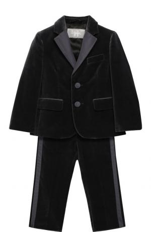 Бархатный костюм из пиджака и брюк Il Gufo. Цвет: серый