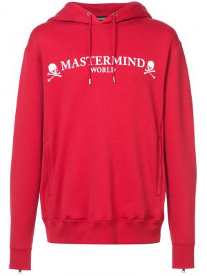 Худи с логотипом бренда спереди Mastermind World. Цвет: красный