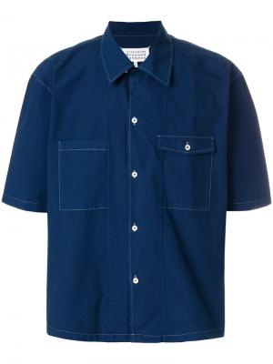 Рубашка с короткими рукавами Maison Margiela. Цвет: синий