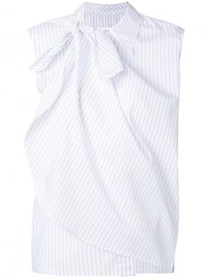 Многослойная рубашка в полоску без рукавов Mm6 Maison Margiela. Цвет: белый