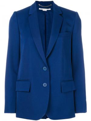 Однобортный пиджак кроя слим Stella McCartney. Цвет: синий