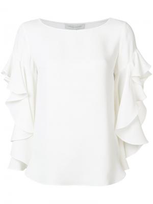 Блузка с оборками на рукавах Carolina Herrera. Цвет: белый