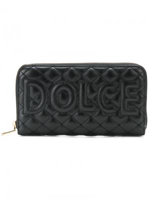 Стеганый кошелек с логотипом Dolce & Gabbana. Цвет: чёрный