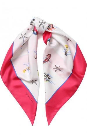 Шелковый платок с принтом Giorgio Armani. Цвет: разноцветный