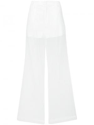 Прозрачные расклешенные брюки Givenchy. Цвет: белый