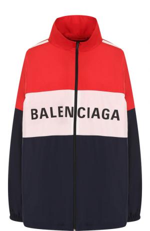 Куртка с логотипом бренда и воротником-стойкой Balenciaga. Цвет: разноцветный