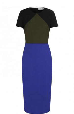 Приталенное шерстяное платье с коротким рукавом Diane Von Furstenberg. Цвет: разноцветный