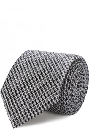 Шелковый галстук с узором Canali. Цвет: серый
