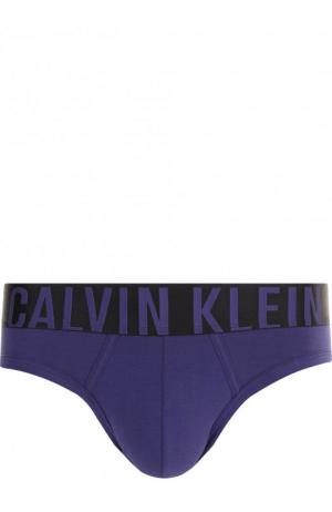 Хлопковые брифы с широкой резинкой Calvin Klein Underwear. Цвет: темно-синий