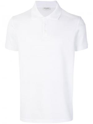 Рубашка-поло с короткими рукавами Saint Laurent. Цвет: белый