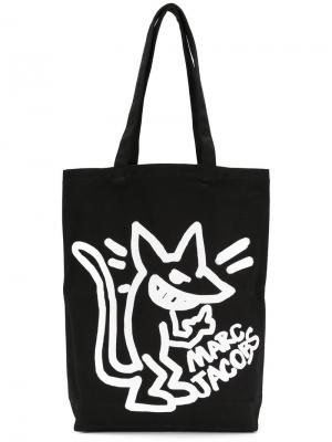Парусиновая сумка с принтом Stinky Rat Marc Jacobs. Цвет: чёрный