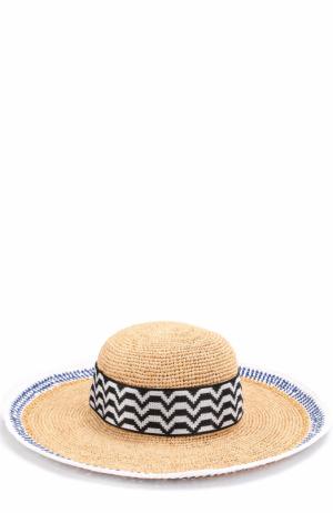 Пляжная шляпа из смеси вискозы и соломы Missoni. Цвет: синий