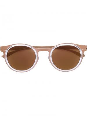 Солнцезащитные очки округлой формы Mykita. Цвет: металлический