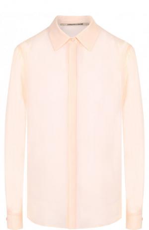 Полупрозрачная шелковая блуза Roberto Cavalli. Цвет: бежевый