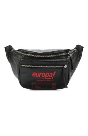 Кожаная поясная сумка Europa Balenciaga. Цвет: черный