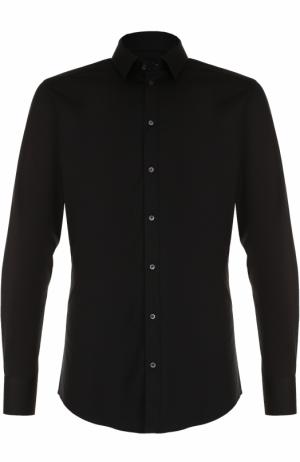 Хлопковая сорочка с воротником кент Dolce & Gabbana. Цвет: черный