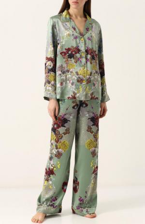 Шелковая пижама с контрастным принтом Meng. Цвет: разноцветный