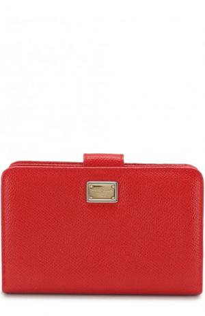 Кожаное портмоне с тиснением Dauphine Dolce & Gabbana. Цвет: красный