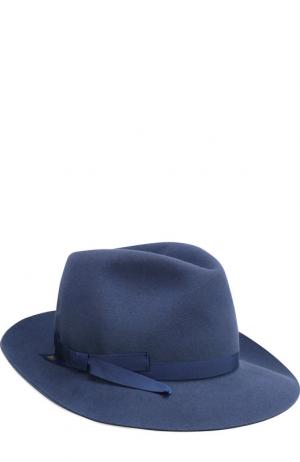 Фетровая шляпа с лентой Borsalino. Цвет: синий