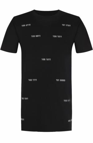 Хлопковая удлиненная футболка с нашивками 11 by Boris Bidjan Saberi. Цвет: черный