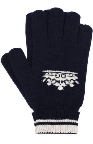 Кашемировые вязаные перчатки Dolce & Gabbana. Цвет: темно-синий