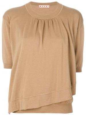 Асимметричный свитер Marni. Цвет: коричневый